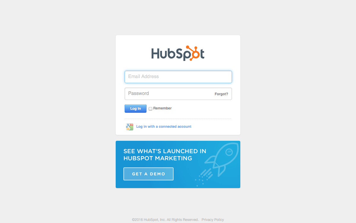 HubSpot Login page Find SaaS sites inspiration